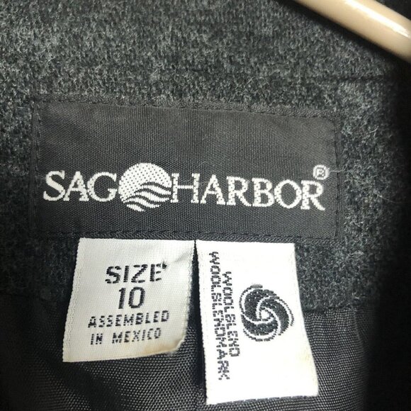 Sag Harbor Woman’s Blazer Jacket Size 10 Wool Gray Lined - Picture 5 of 7